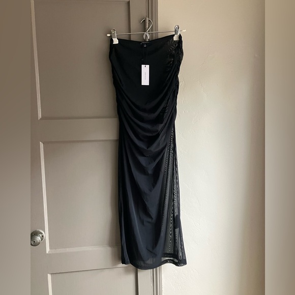 Karen Millen Mesh Ruched Midaxi Skirt - Black - Medium - Picture 5 of 9